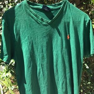 Forest green ralph lauren vintage v-neck tee!!